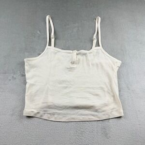 PINK Victoria's Secret Women's Medium Henley Cami Crop Top Cream